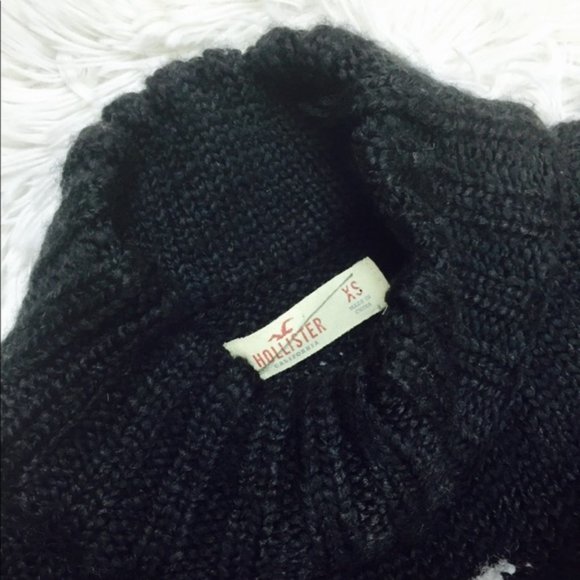 HOLLISTER Womens Black Knit Southwestern Sweater XS Turtleneck Chunky Cozy NWOT - Picture 9 of 10